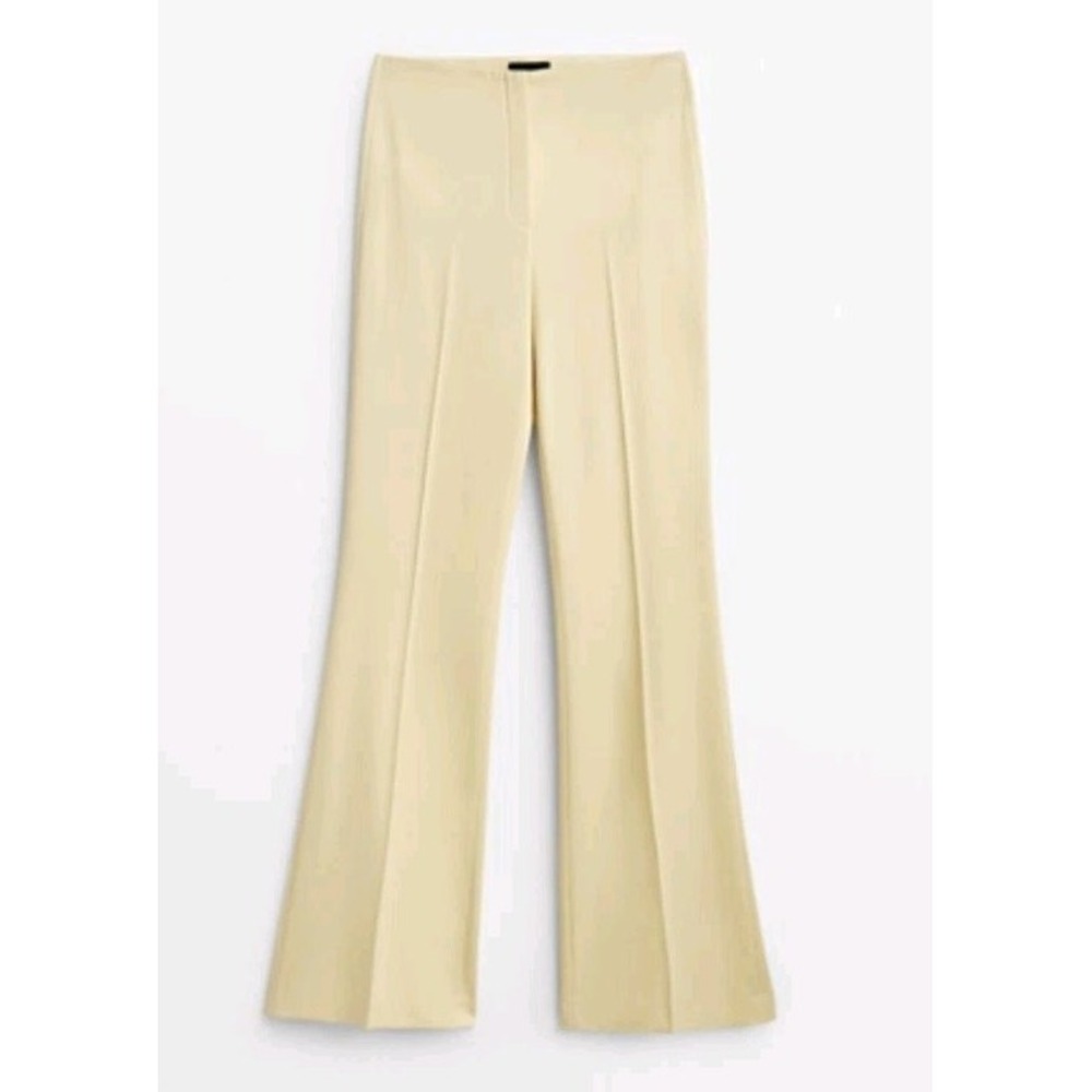 Massimo Dutti Limited Edition Flared Wool Trousers Yellow Size US 2 NWOT $199